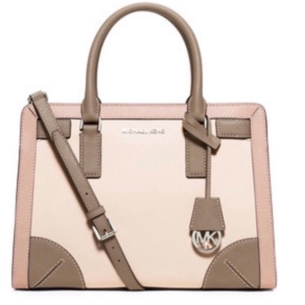 Michael Kors Pink and Brown Satchel LIKE NEW